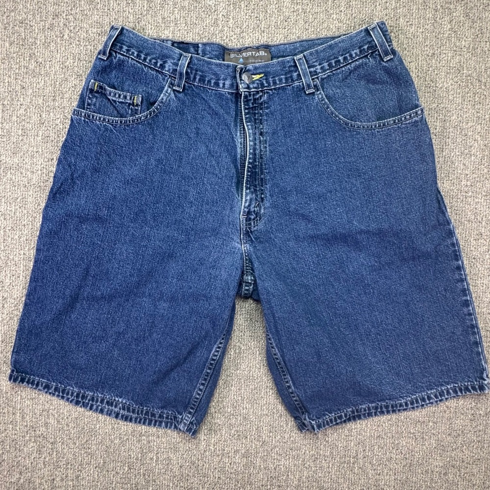 Vintage 90s Levi's SilverTab Loose Fit Denim Shorts Men's 36 Blue Baggy Jorts
